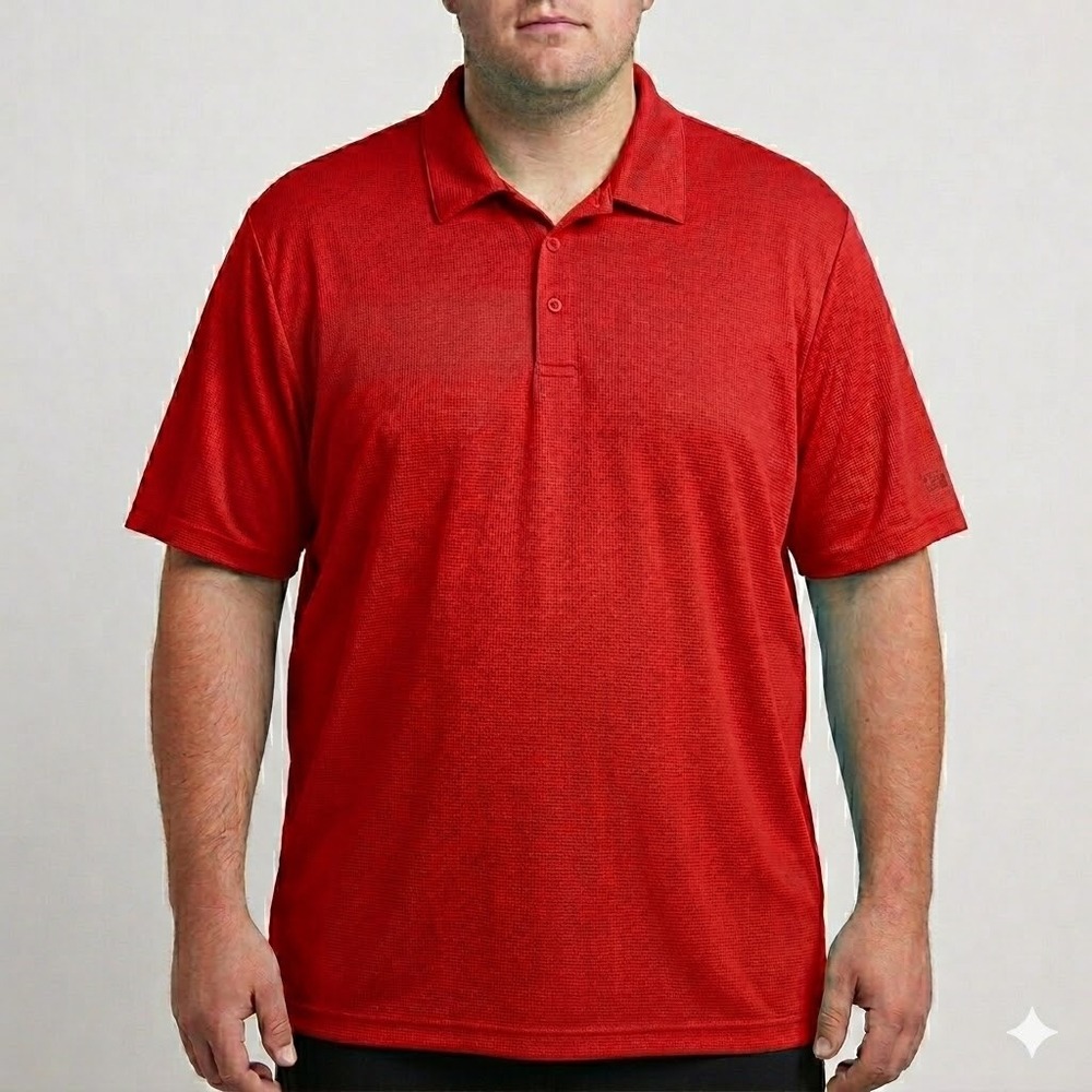Red Kap Performance Work Polo‎ Shirt Short Sleeve Waffle Knit Red Size 3XL